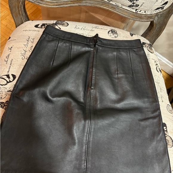 MACPHEE GENUINE LEATHER BLACK LINING MINI SKIRT SIZE 34 - Picture 8 of 9